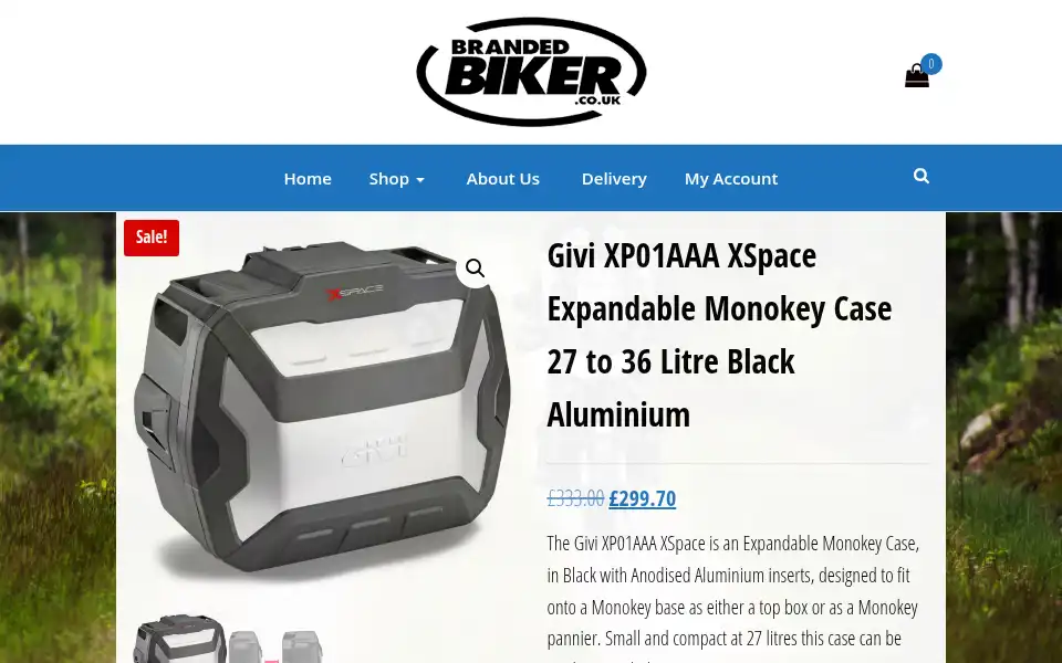 Screenshot of brandedbiker.co.uk