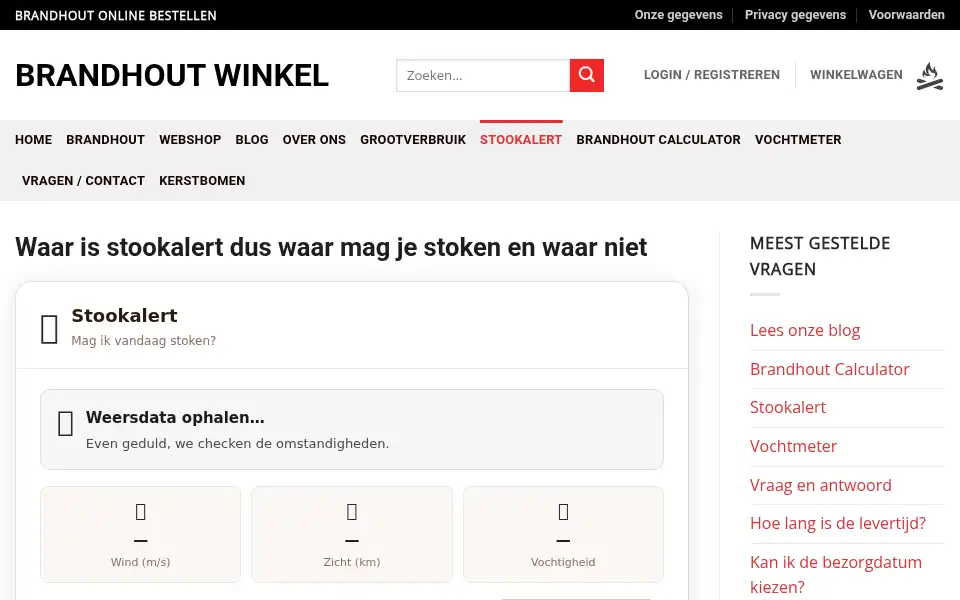 Screenshot of brandhout-winkel.nl