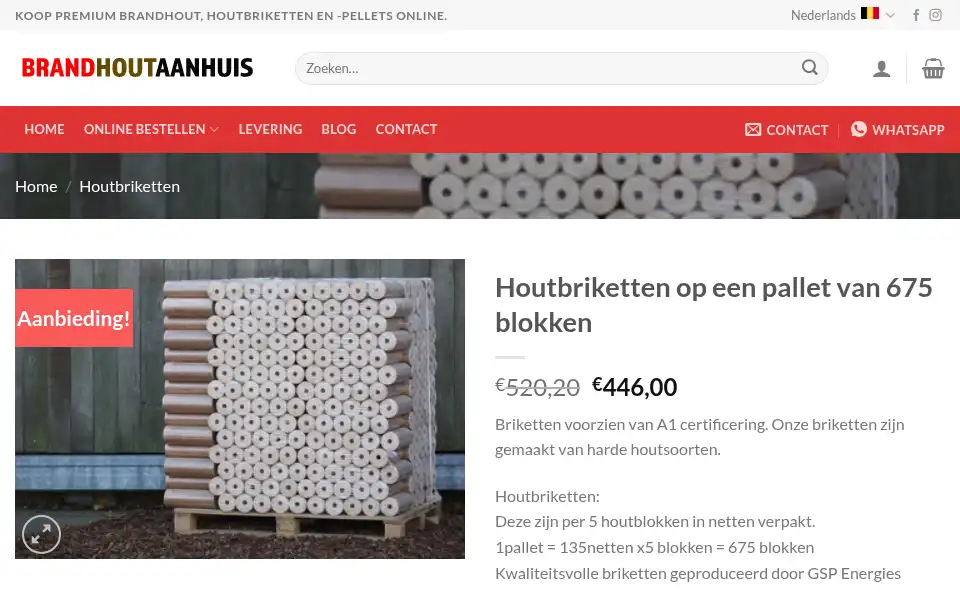 Screenshot of brandhoutaanhuis.be