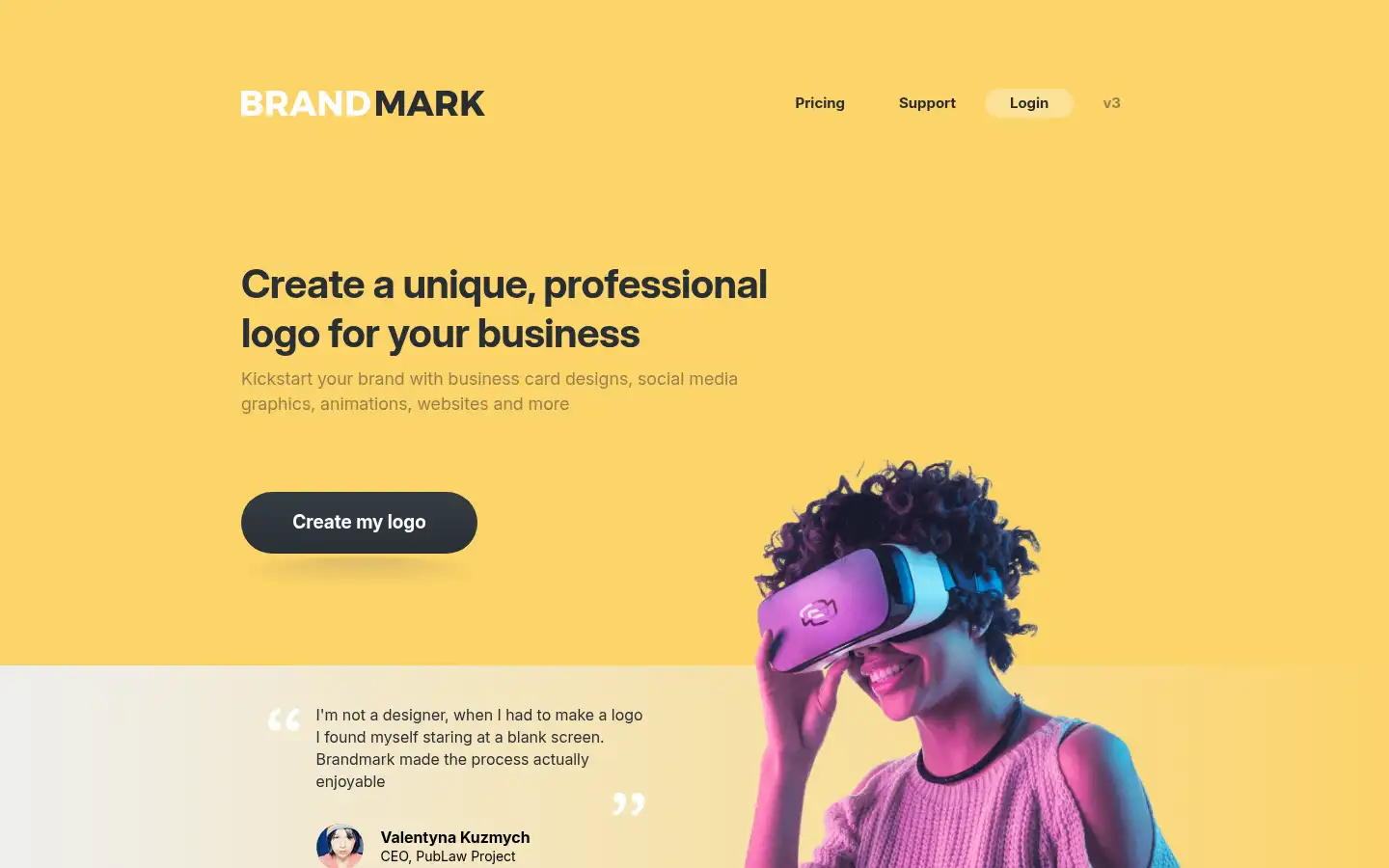 Screenshot of brandmark.io