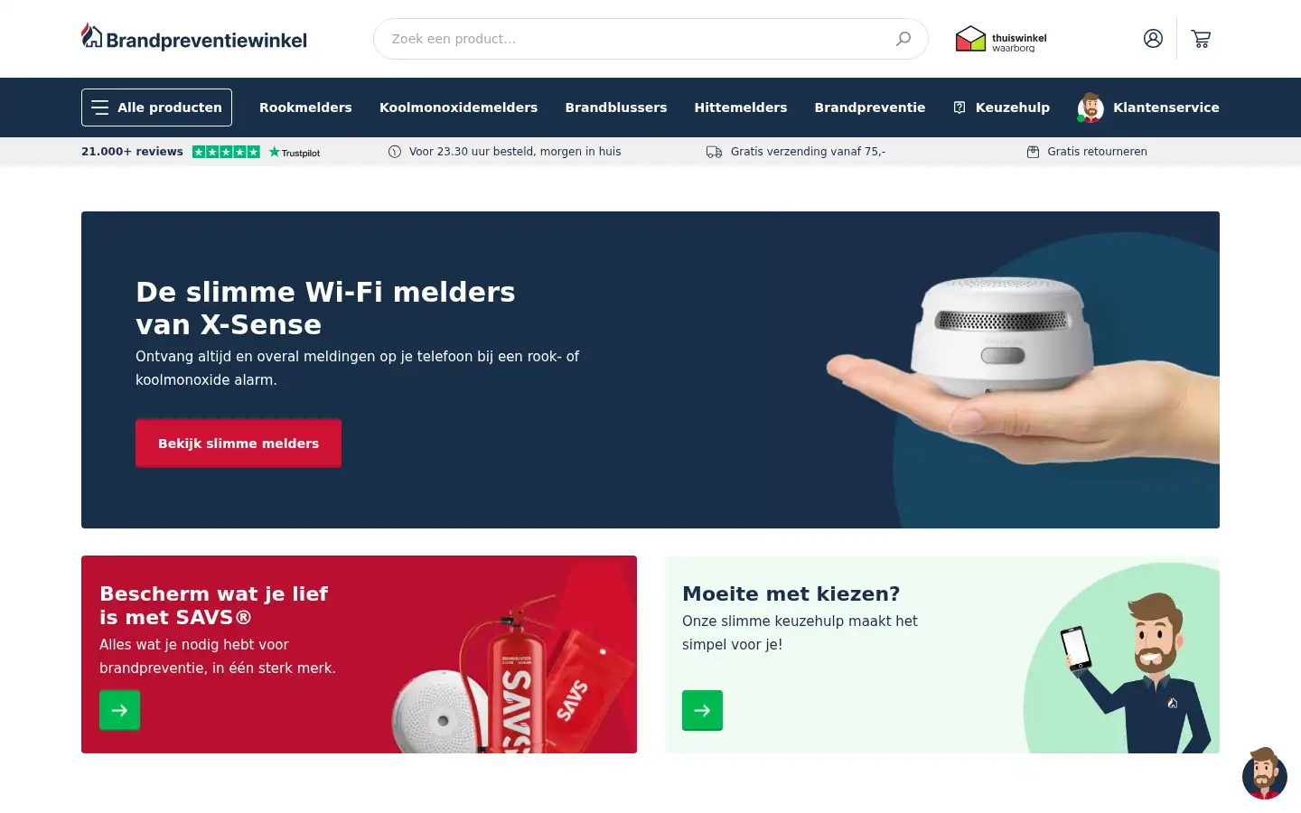 Screenshot of brandpreventiewinkel.nl
