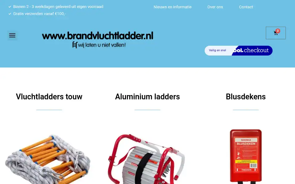 Screenshot of brandvluchtladder.nl