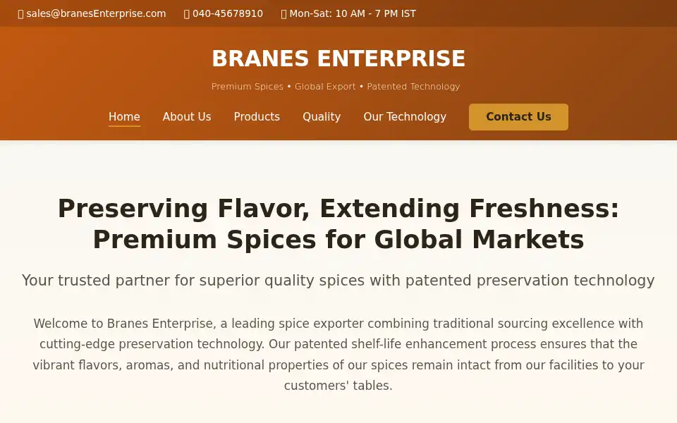 Screenshot of branesenterprise.com