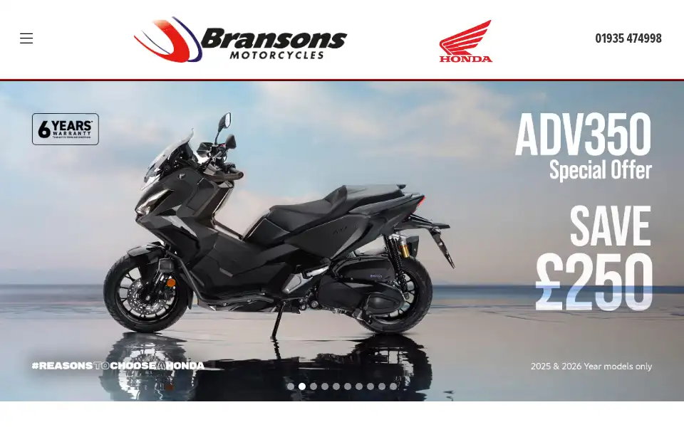 Screenshot of bransonsmotorcycles.co.uk