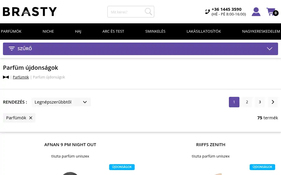 Screenshot of brasty.hu