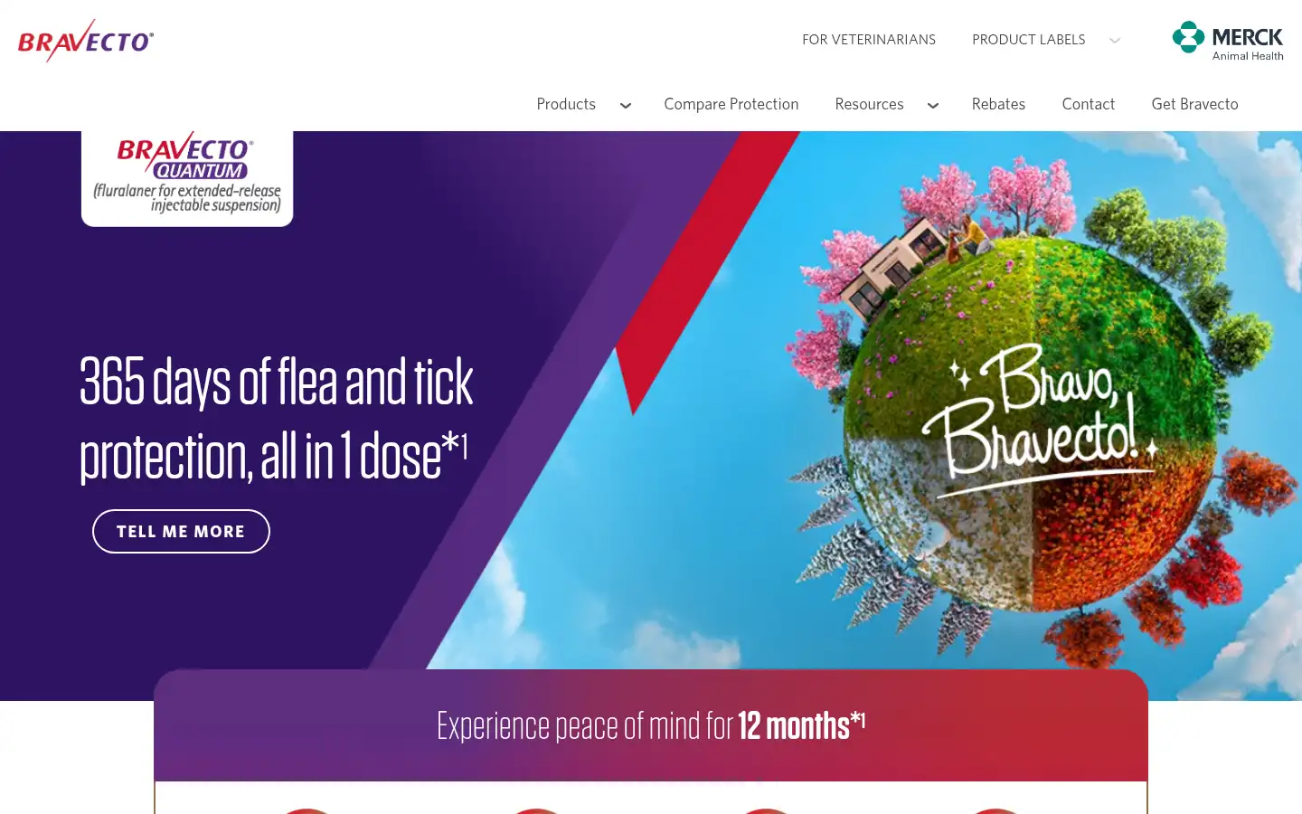 Screenshot of bravecto.com