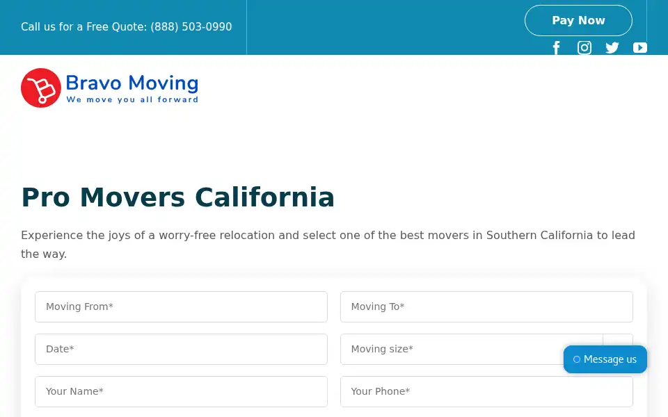 Screenshot of bravo-moving.com