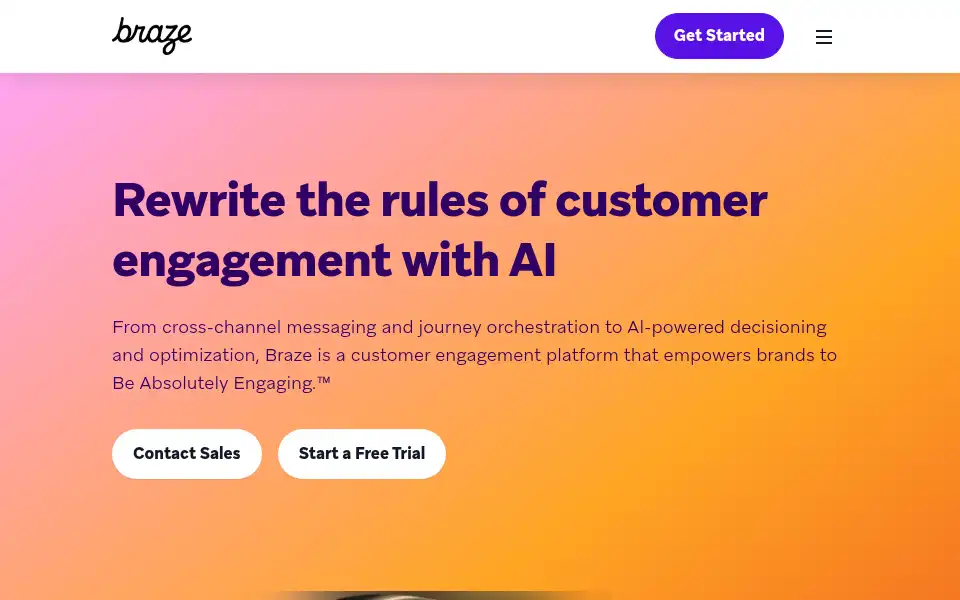 Screenshot of braze.com