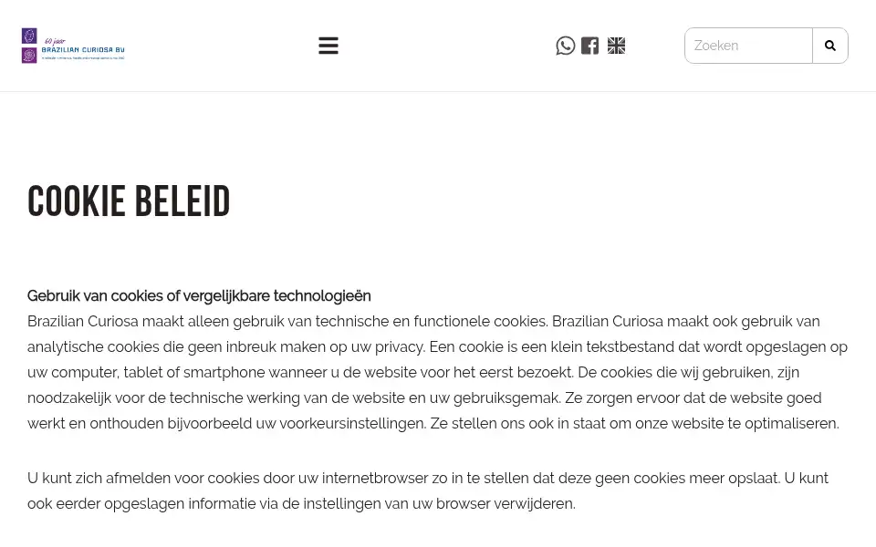 Screenshot of braziliancuriosa.nl
