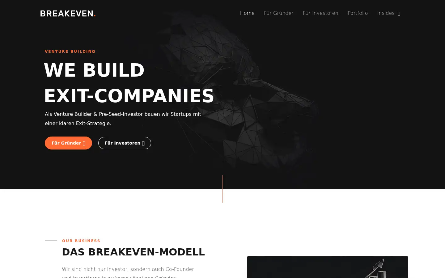 Screenshot of breakeven.vc