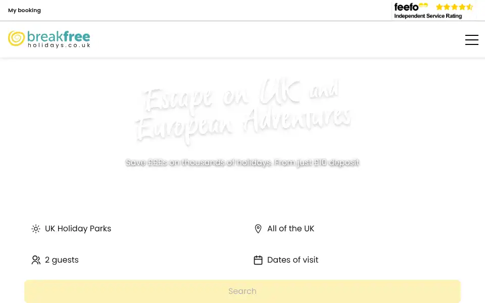 Screenshot of breakfreeholidays.co.uk
