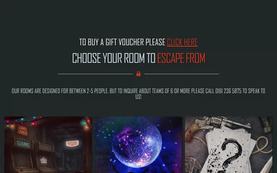 Screenshot of breakoutmanchester.com