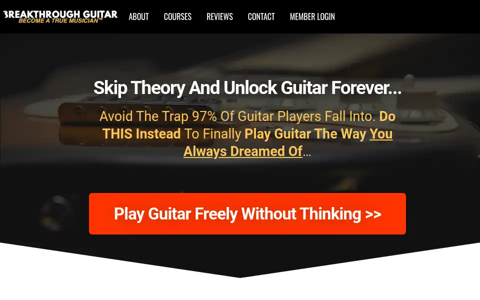 Screenshot of breakthroughguitar.com