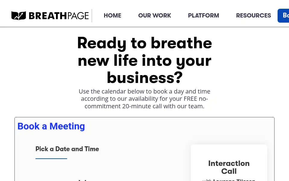 Screenshot of breathpage.com