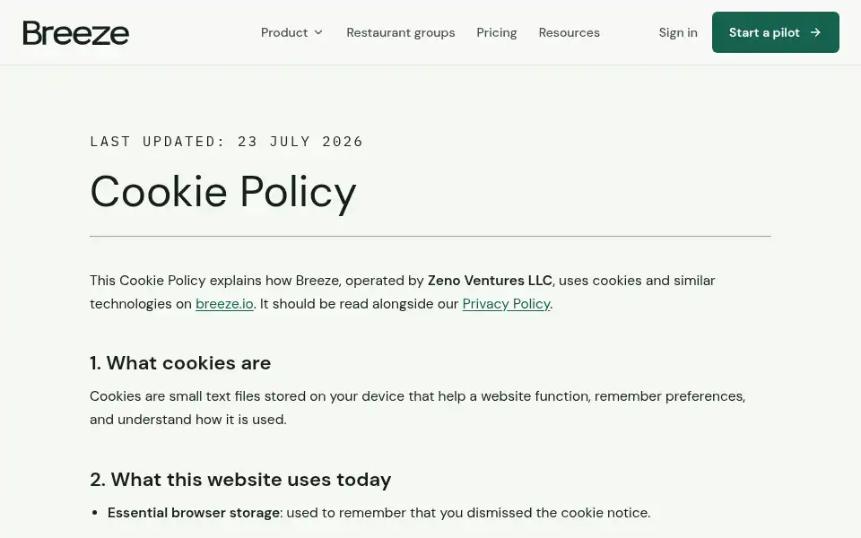Screenshot of breeze.io