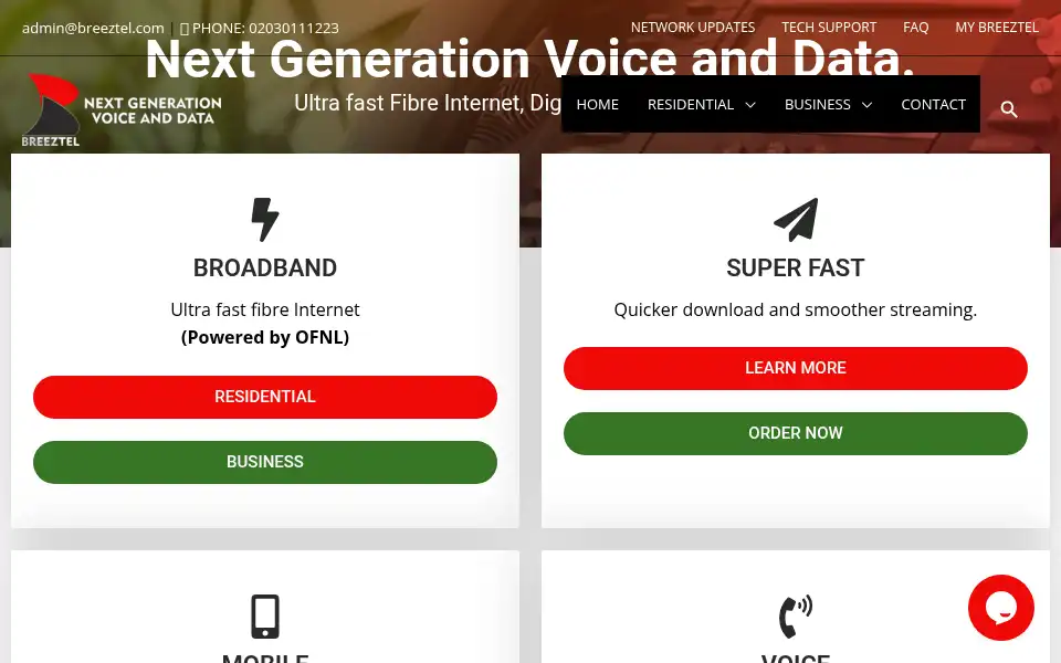 Screenshot of breeztel.com