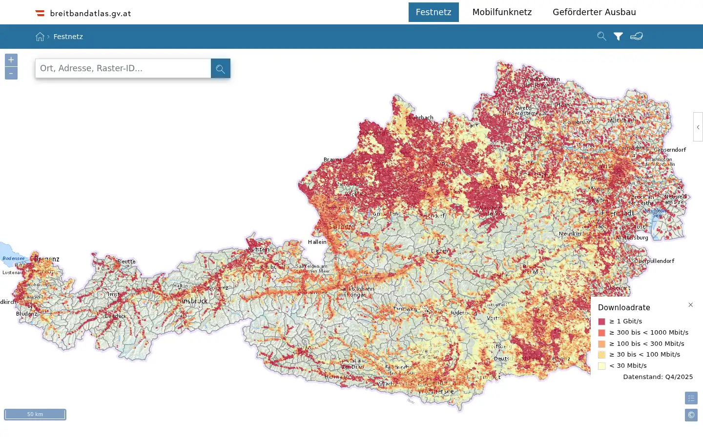 Screenshot of breitbandatlas.gv.at