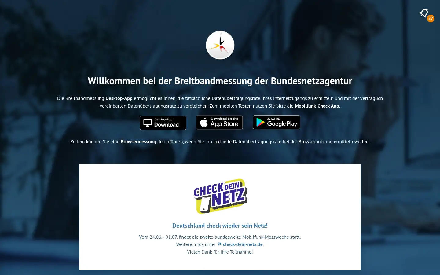 Screenshot of breitbandmessung.de