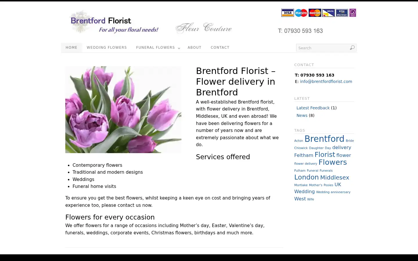 Screenshot of brentfordflorist.com