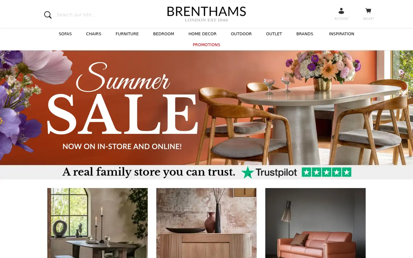 Screenshot of brenthamfurniture.co.uk