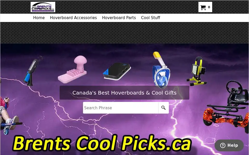 Screenshot of brentscoolpicks.ca