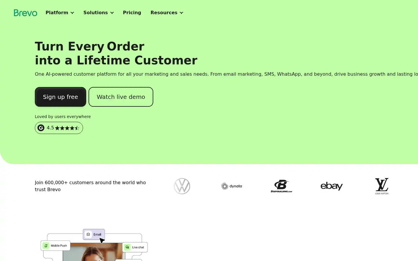 Screenshot of brevo.com