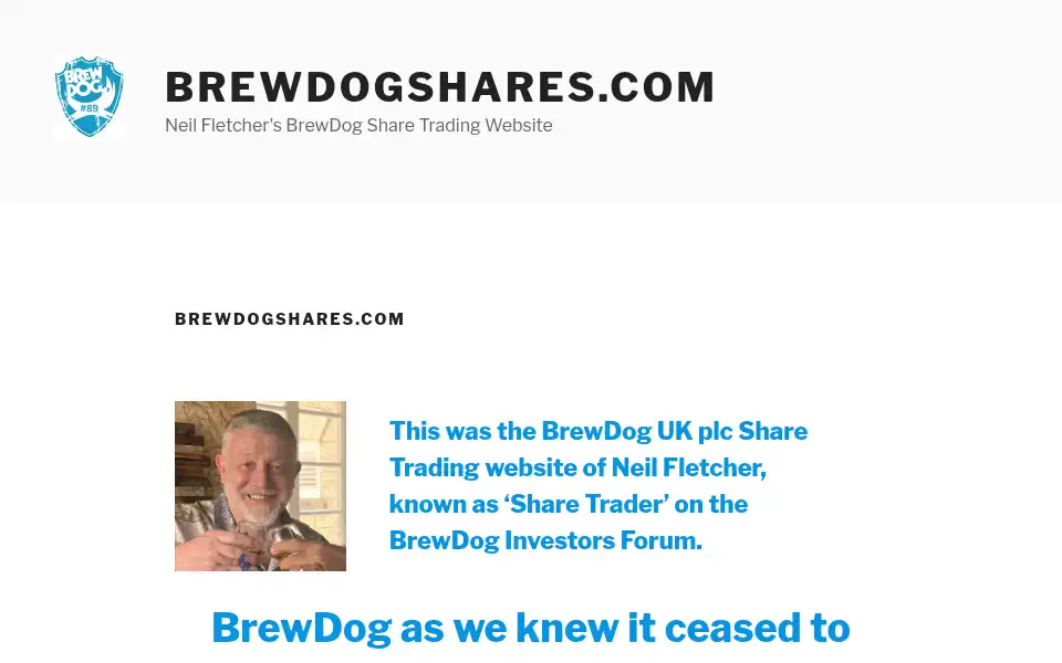 Screenshot of brewdogshares.com