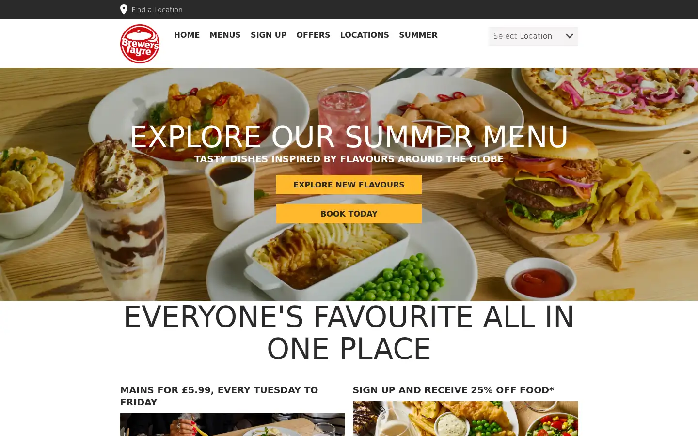 Screenshot of brewersfayre.co.uk