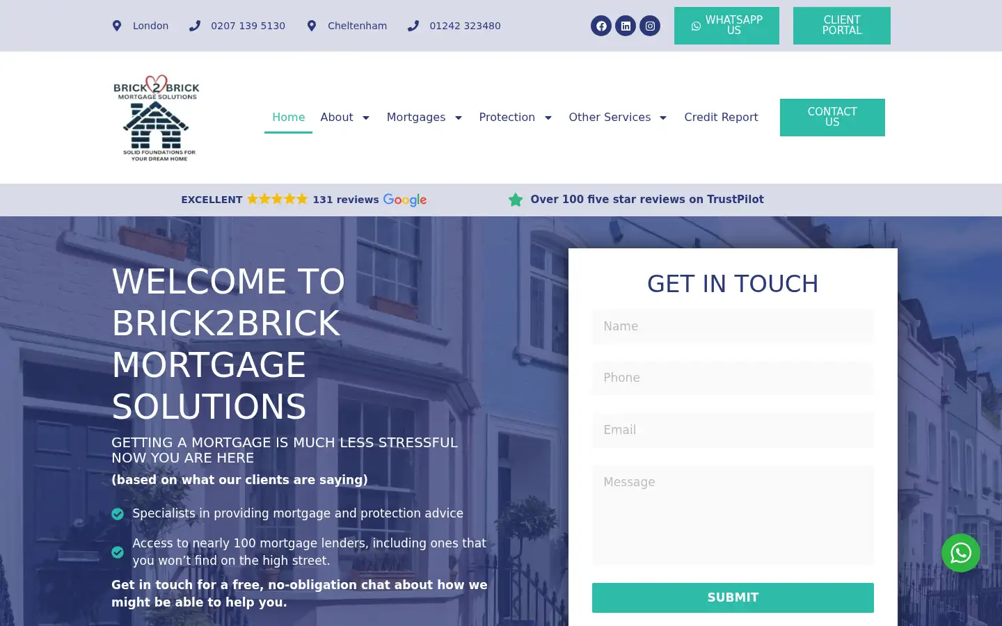 Screenshot of brick2brickmortgagesolutions.co.uk