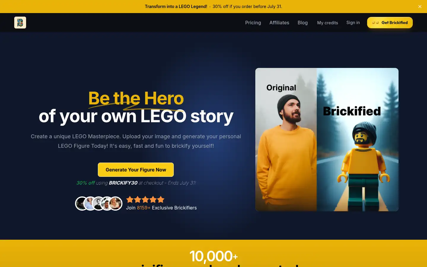 Screenshot of brickifyme.com