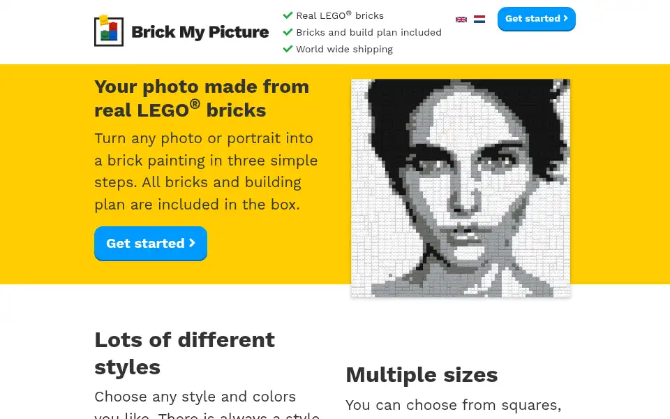 Screenshot of brickmypicture.com