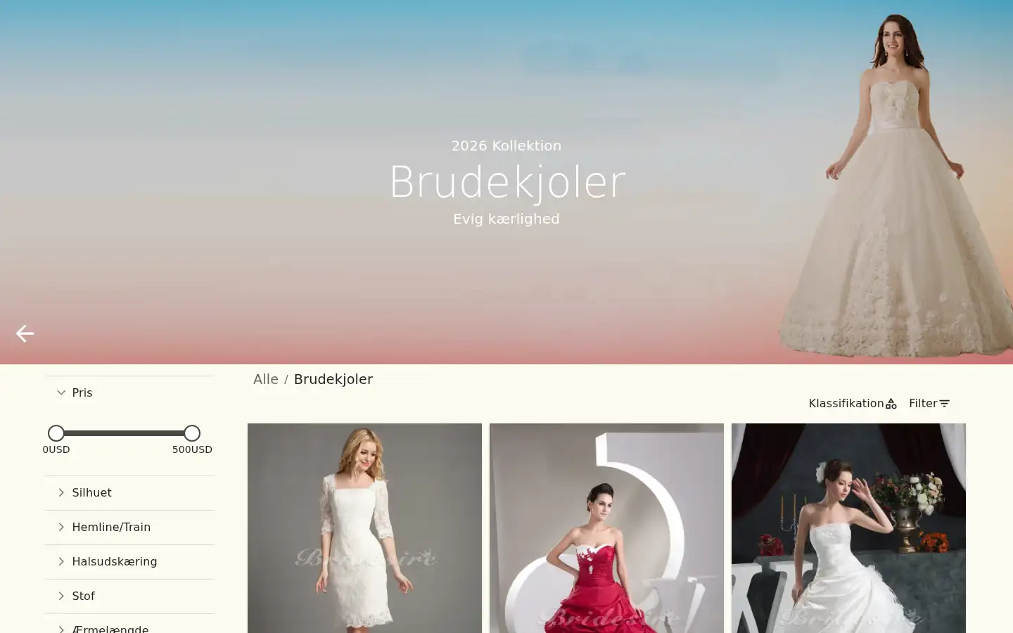 Screenshot of bridesire.dk