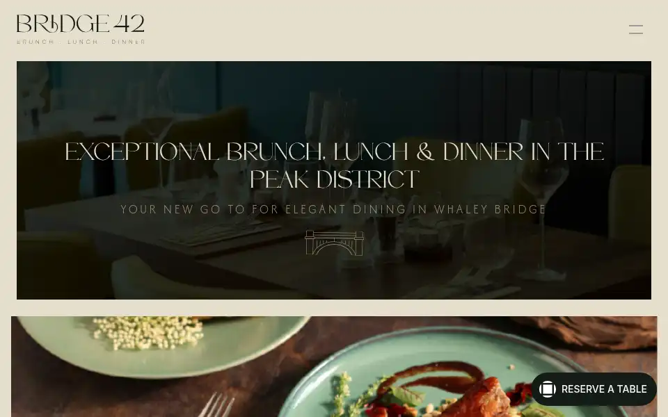 Screenshot of bridge42restaurant.com