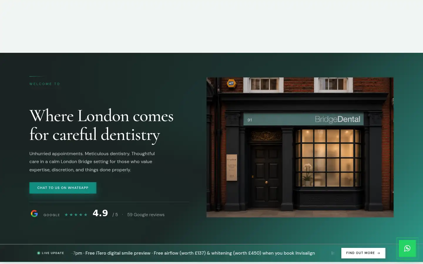 Screenshot of bridgedental.com