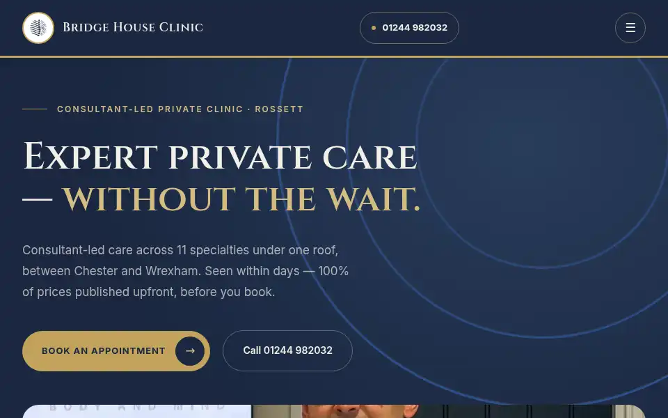 Screenshot of bridgehouse-clinic.co.uk