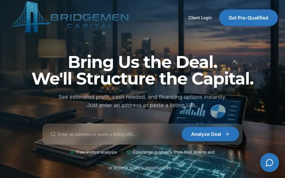 Screenshot of bridgemencapital.org