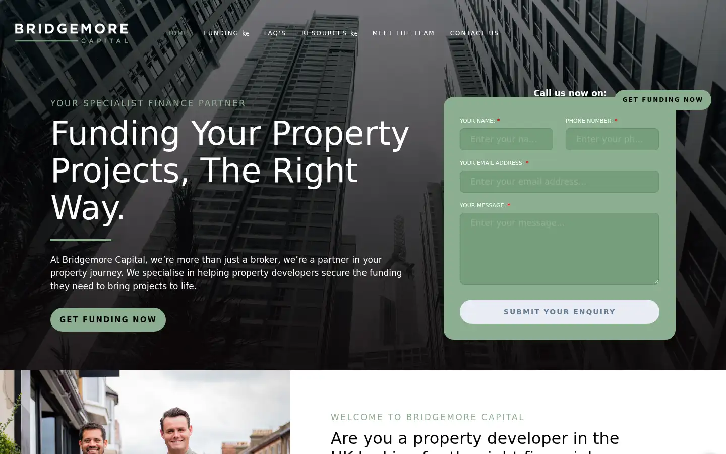 Screenshot of bridgemorecapital.co.uk