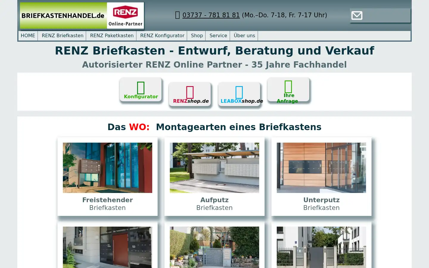 Screenshot of briefkastenhandel.de