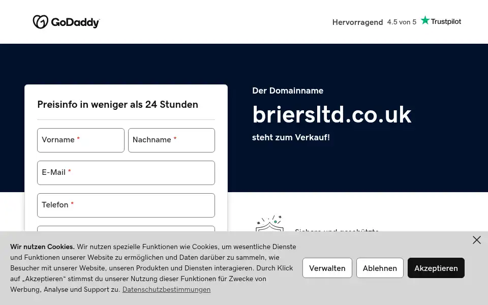 Screenshot of briersltd.co.uk