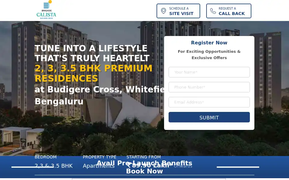 Screenshot of brigadebangalore.com