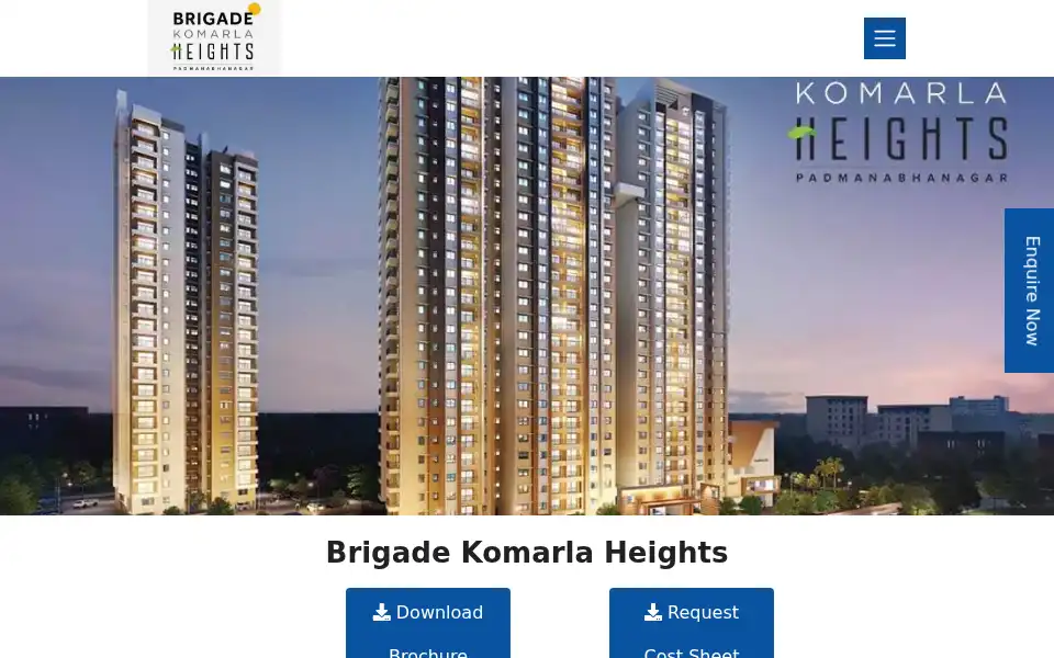 Screenshot of brigadekomarlaheights.org.in