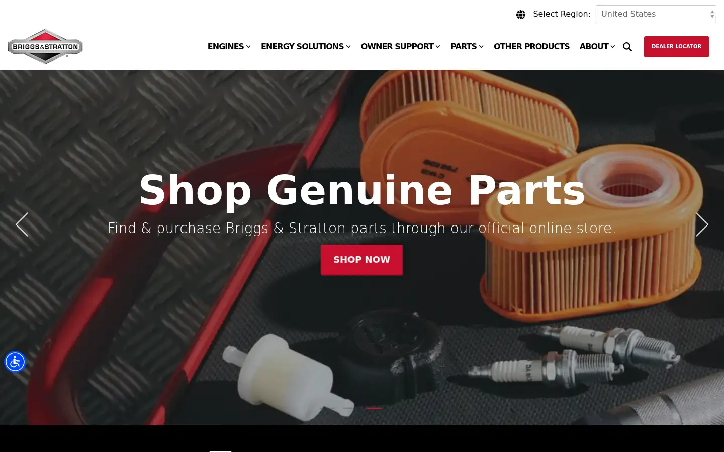 Screenshot of briggsandstratton.com