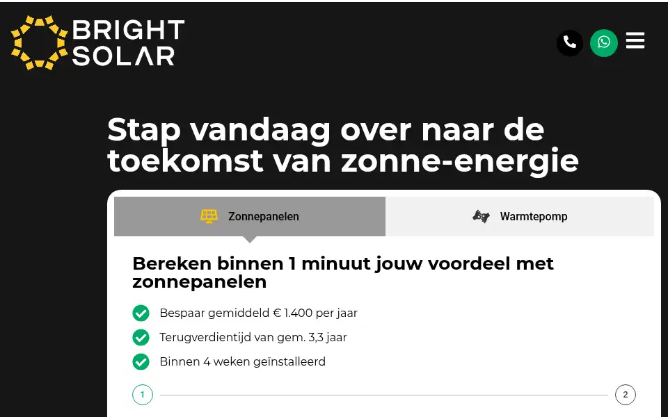 Screenshot of bright-solar.nl