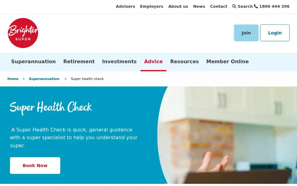 Screenshot of brightersuper.com.au
