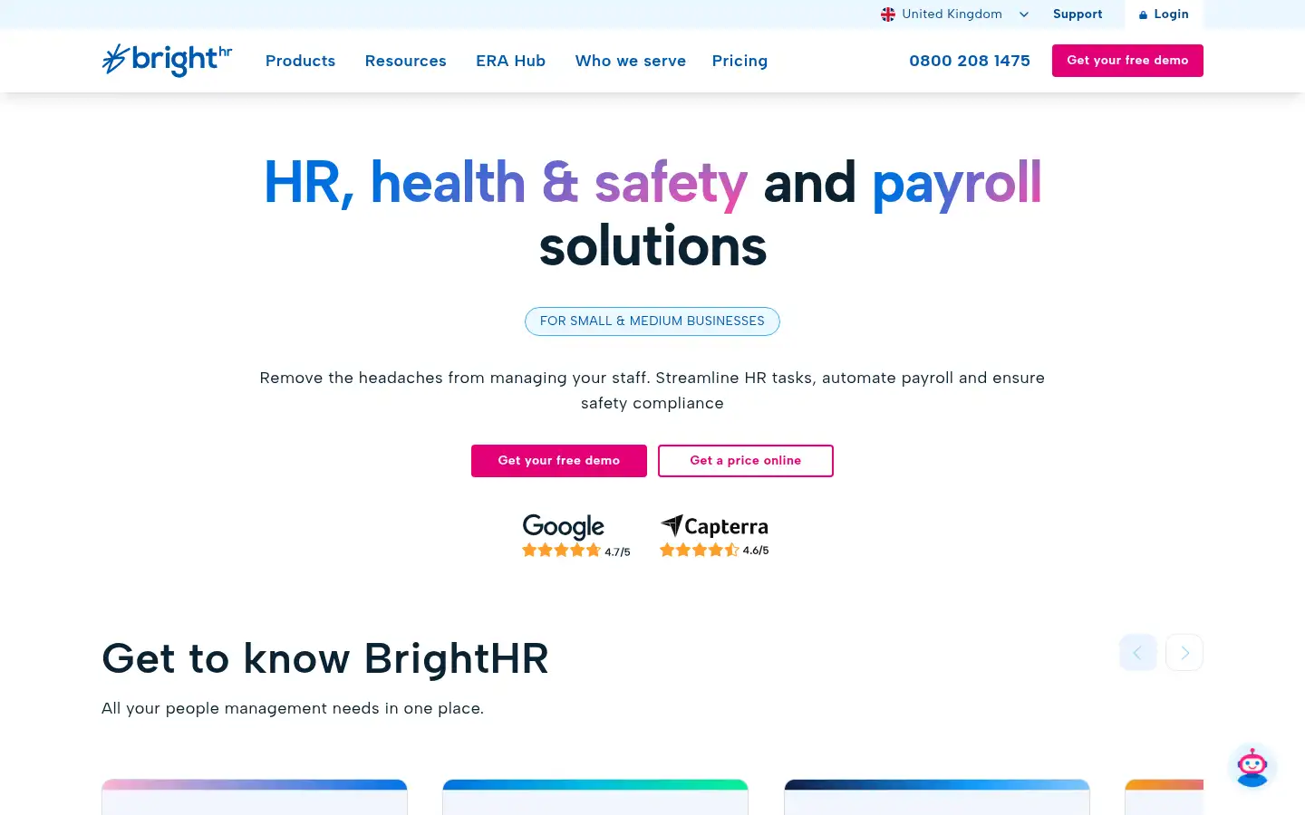 Screenshot of brighthr.com