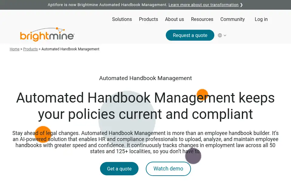 Screenshot of brightmine.com