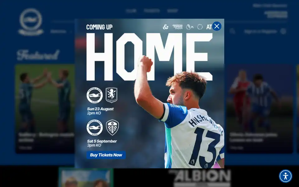 Screenshot of brightonandhovealbion.com