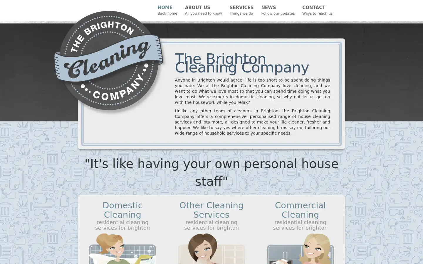 Screenshot of brightoncleaningcompany.co.uk