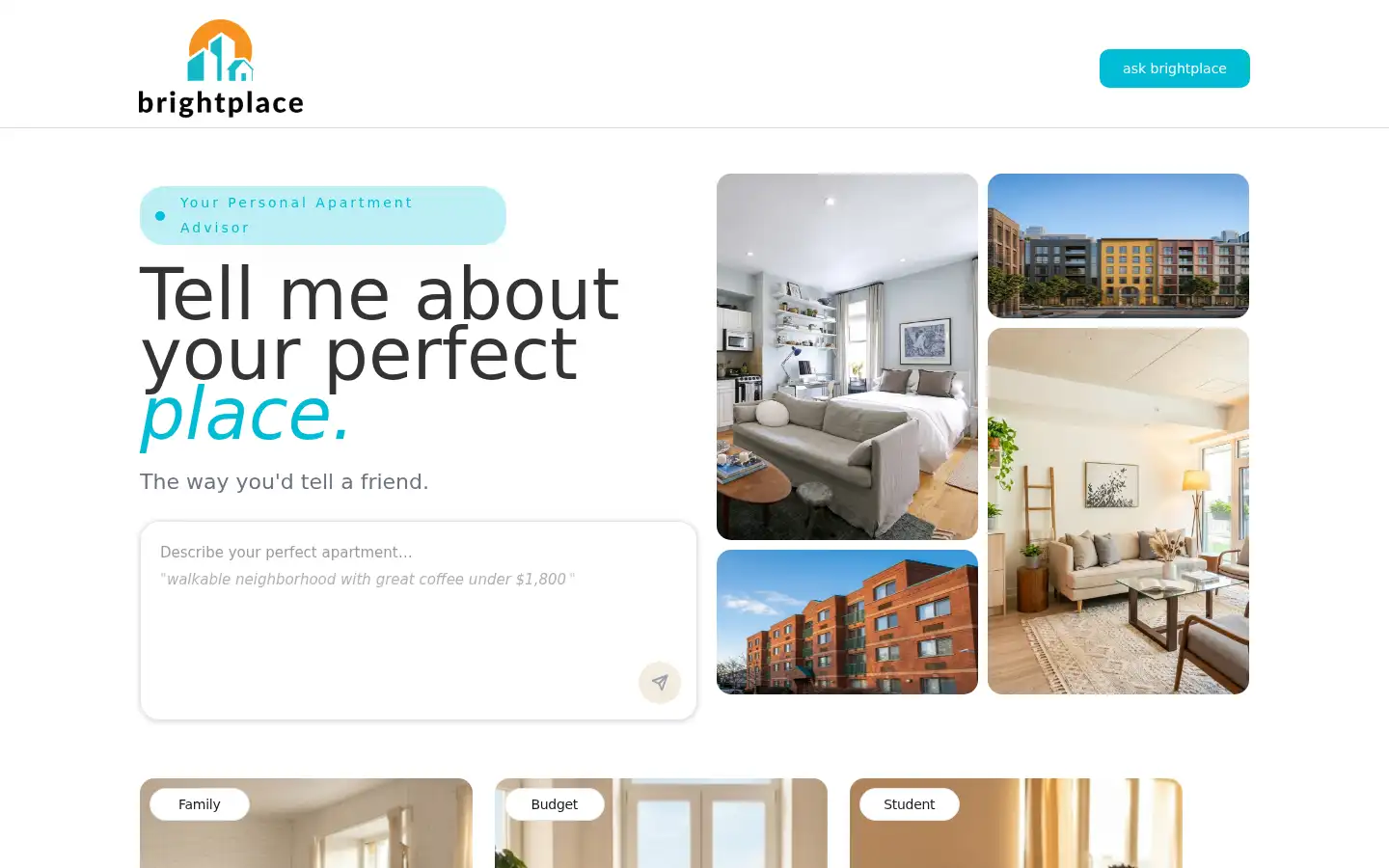 Screenshot of brightplace.ai