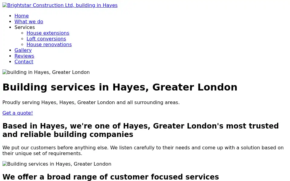 Screenshot of brightstarconstruction.co.uk